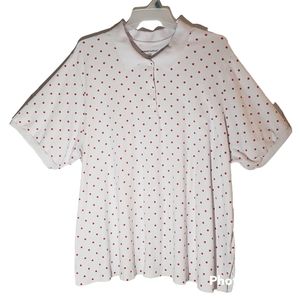 Woman Within women's plus size 4X pullover red polka-dot polo. 960